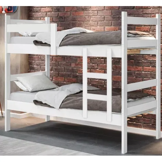 Beliche Cama Solteiro Porto Branca Para Colchão Vira Duas Camas - Minha Loja De Móveis