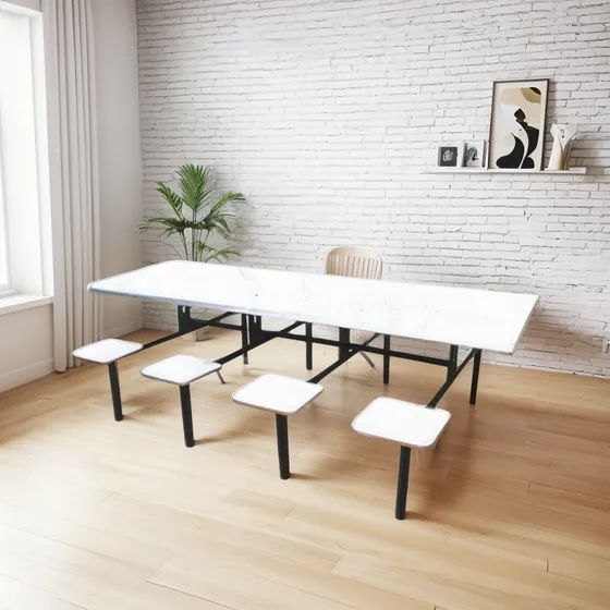 Mesa Refeitório Com 8 Lugares Mdf Industrial