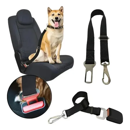 Cinto Segurança Pet Coleira Universal Porte Cachorro Gato Cor Preto Inter Pets Cinto pet