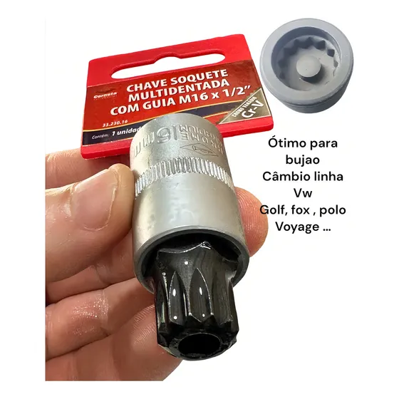 Chave Soquete Multidentada Bujão Câmbio Vw Golf Polo Fox Etc