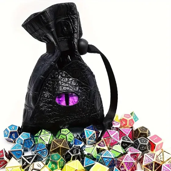 Bolsa De Dados Dnd Aspecto Dracónido Semicuero Juego De Rol