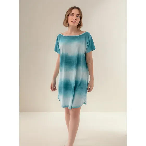 Vestido Remerón Playero Degradé Algodón 100% Lumiere