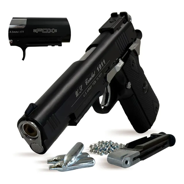 Pistola Fox Metal Slide Airsoft Colt 1911 Balines Garrafas .