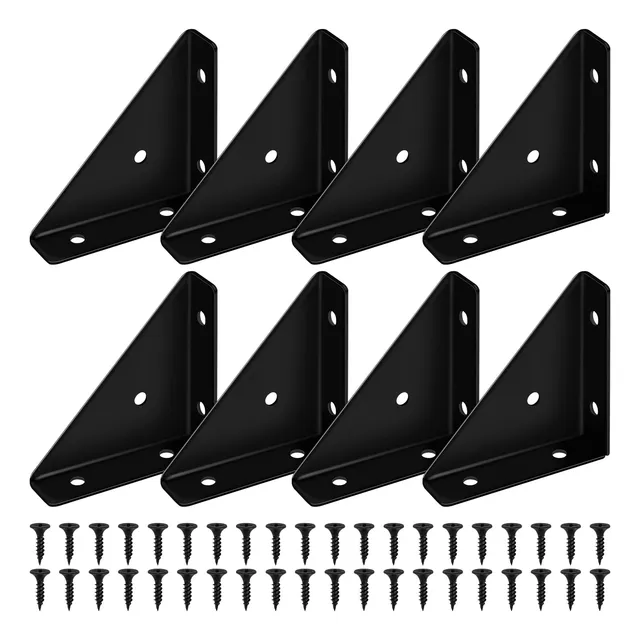 8 Soporte Esquina L Metal Conector Escritorio Estante Para