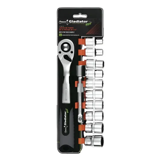 Kit De Juego De Tubo De 1/2  12 Piezas Cromo Gladiator