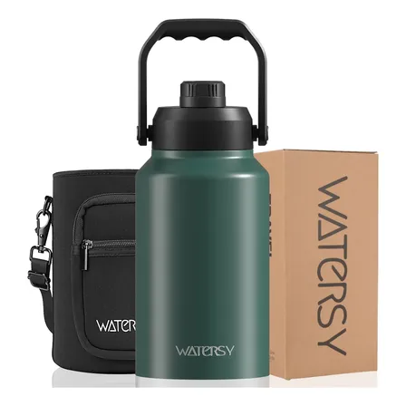 Garrafa Térmica Inox 2573ml 87oz Gelada Esporte Verde-escuro