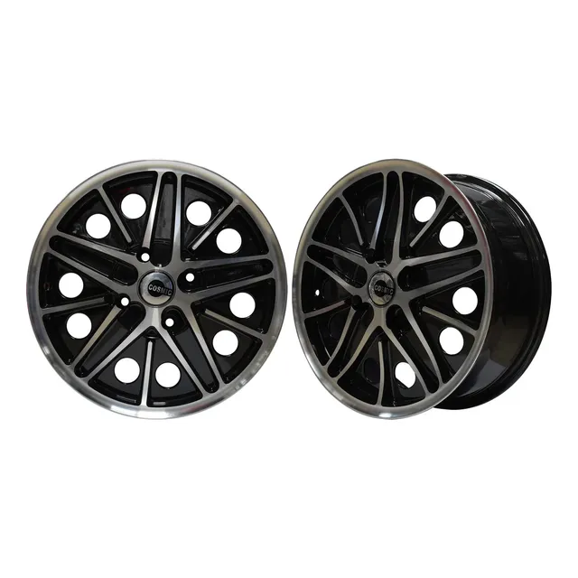 Par De Rines Cosmic 17 X 7 Ancho 4/130 Para Vocho Color Negro