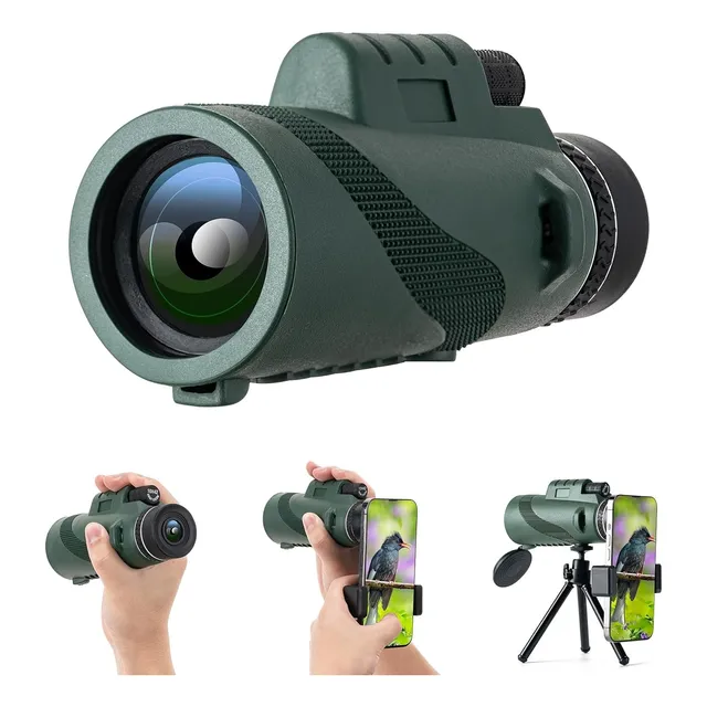 Telescopio Monocular Con Adaptador De Celular Y Trípode