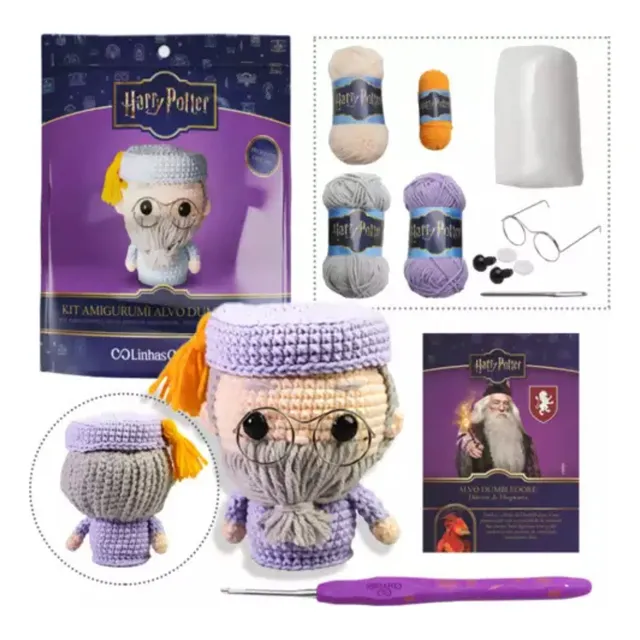 Kit Amigurumi Harry Potter Coleção Com Agulha Personalizada