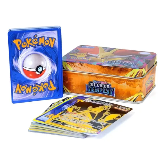 Caja De Metal Con 43 Cartas Pokémon Bazar Don Acuña