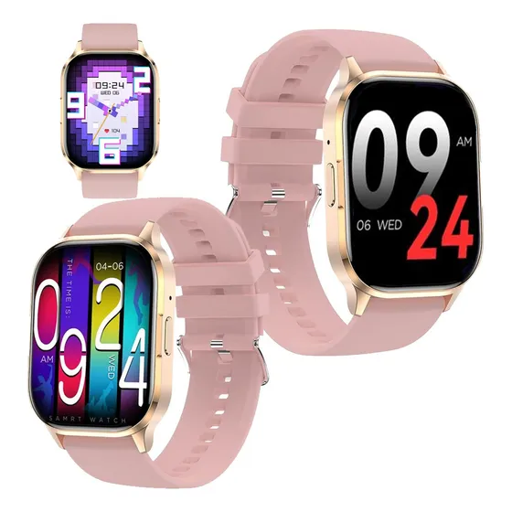 Smartwatch Mujer Pantalla AMOLED Reloj Inteligente Bluetooth Llamadas Deportivo Rosa Monitor de Ritmo Cardíaco Sueño Presión SpO2 Compatible con Android ios 96 Modos Batería duracion 14 Días comerliv