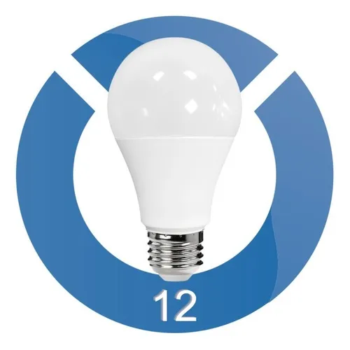 Paquete 12 Foco Led 10w 127v A19 Luz Calida 810lm
