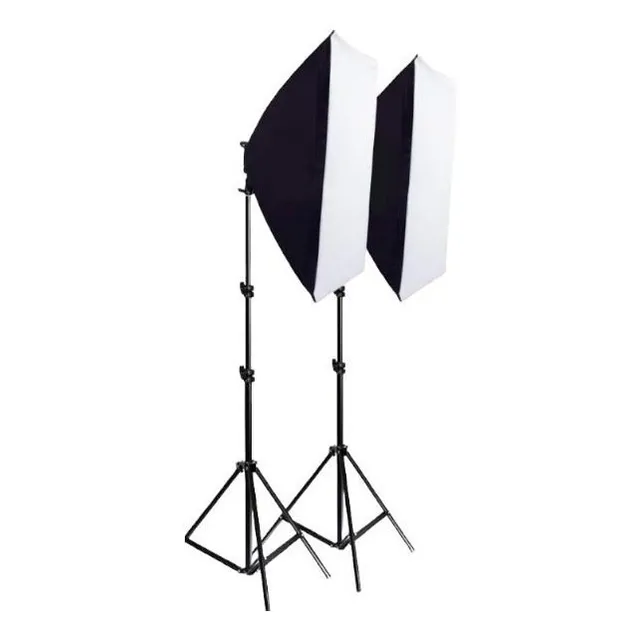 2 Kit De Iluminacion Softbox 50x70 Tripode Socket Bombillos