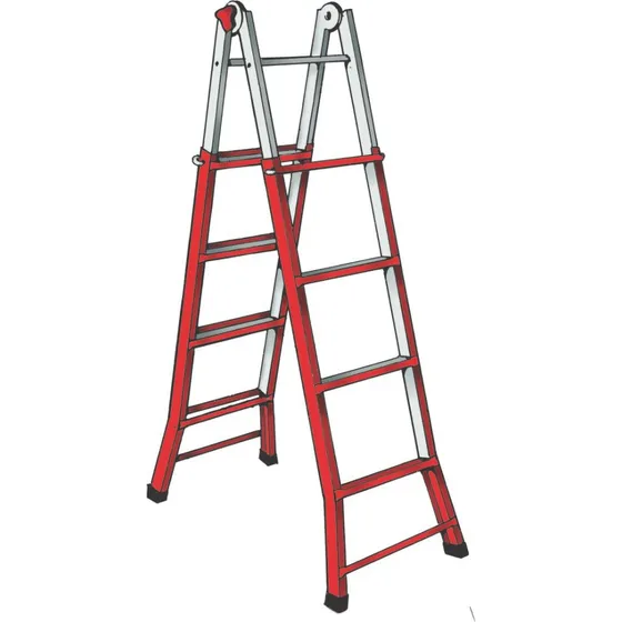 Escada Telescópica Em Aço Carbono 4,10 Metros Ref 8055 Zeus Cor Vermelho