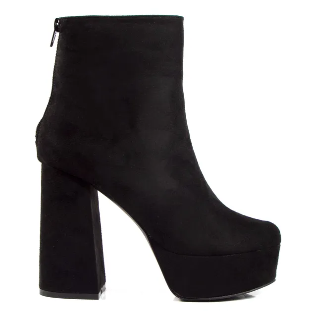 Botas Borcegos 47 Street Plataforma Taco Alto Brillo Dot