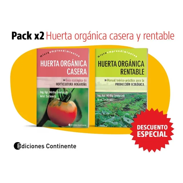 Pack Oferta 2 Libros Huerta Organica Casera Y Rentable