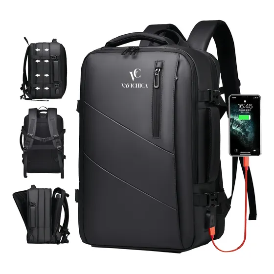 Mochila Masculina Vavichica Computador Mochila Externo Usb Cor Preto Desenho Do Tecido Lisa