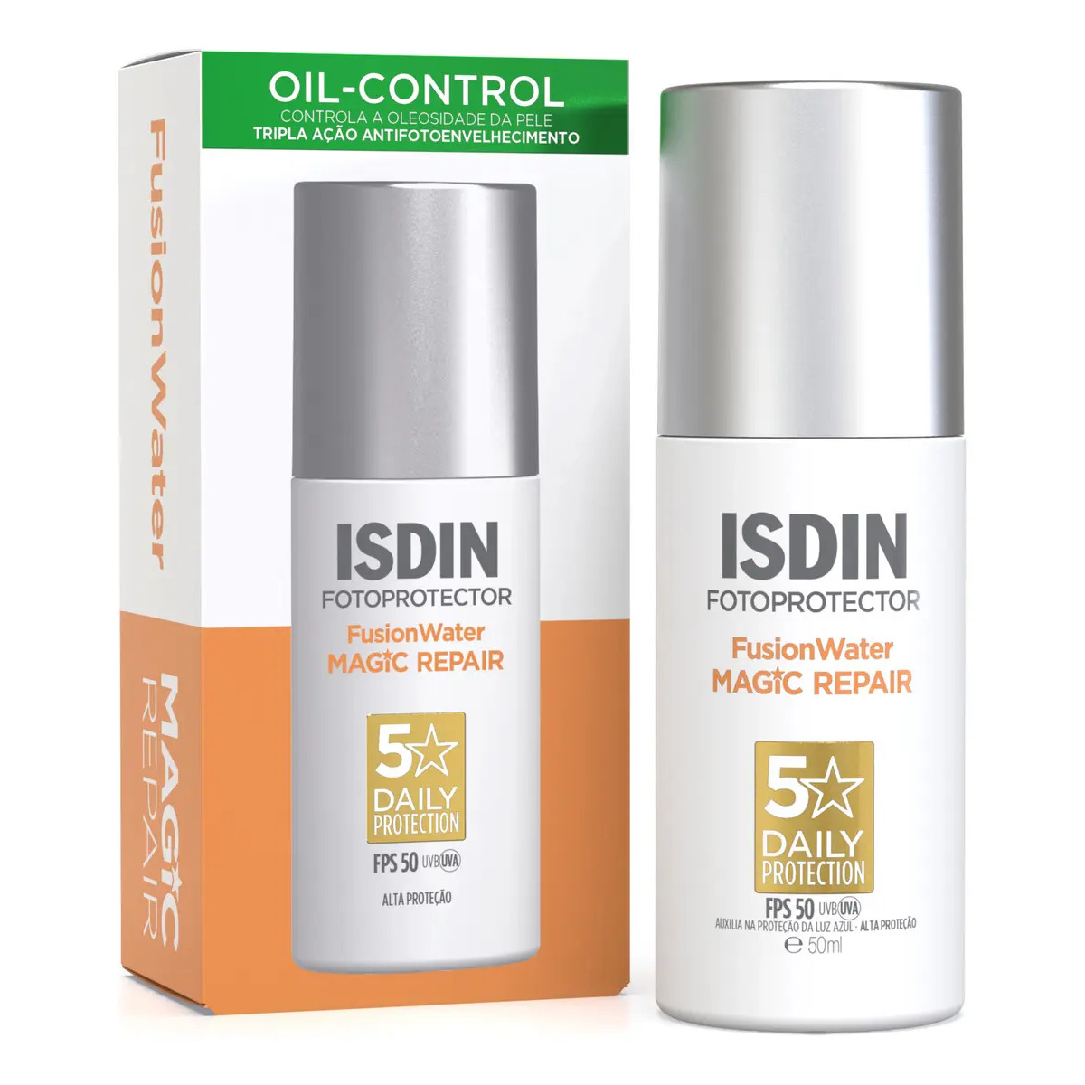 ISDIN Protetor Solar Facial Anti-Idade Fusion Water Magic Repair FPS 50 - 50ml