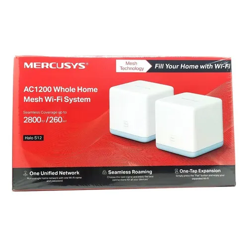 Sistema Wifi Halo Mesh Pa Toda La Casa S12-2 Ac1200 Mercusys Color Blanco