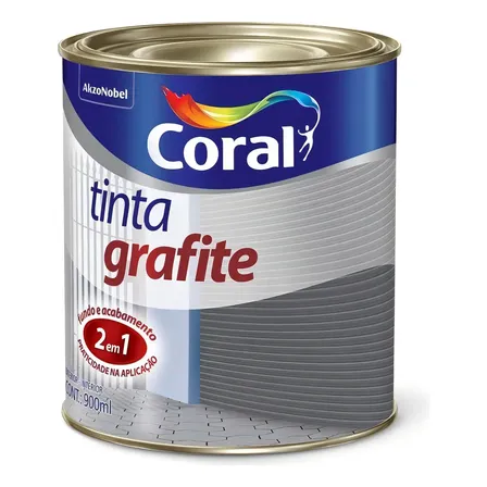 Tinta Para Metal Coral Cinza Escuro Fosco 900ml