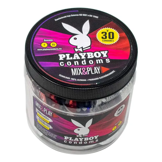 Vitrolero 30 Condones Playboy Mix&play