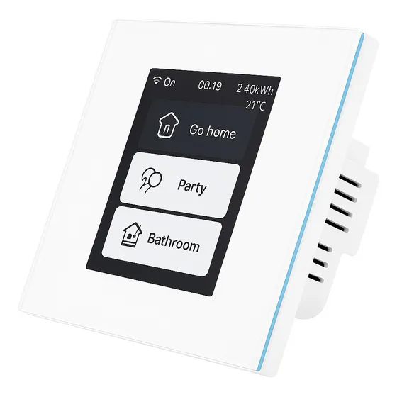 Interruptor Inteligente Pantalla Color Lcd Blanco Wifi Mesh