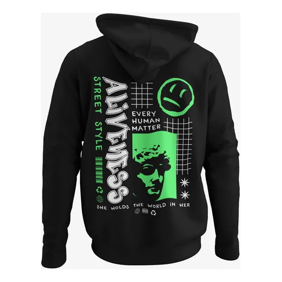 Canguro Hoodie Unisex Estampado Aliveness