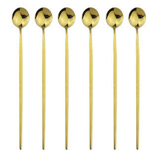 6 Cucharas Mango Largo Para Postres Cafe Te Acero Inoxidable 6 Cucharas Mango Largo Para Postres Cafe Te Acero Inoxidable