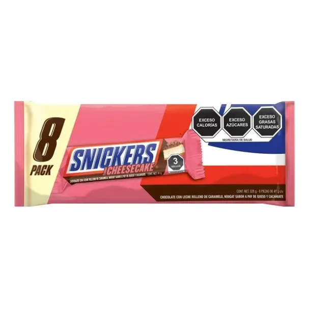 Chocolate Snickers Cheesecake 8 Barras De 41 G C/u
