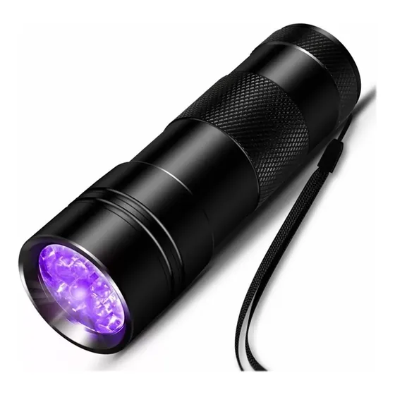 Haimo Linterna Ultravioleta 12 Led Lámpara Uv Portatil Luz 395nm Impermeable Negro