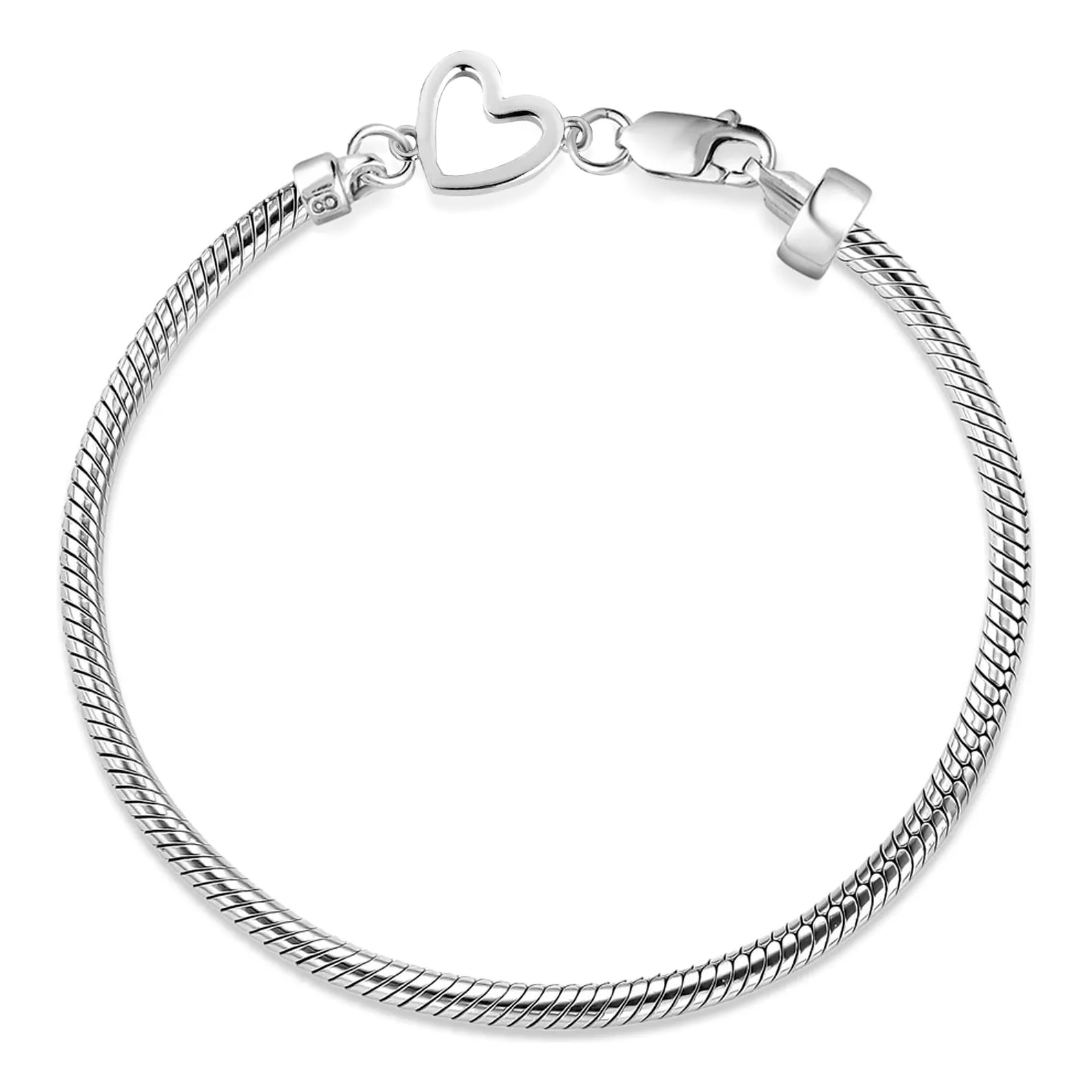 Pulseira Life Coração Em Prata 925 Pulseira Life Coração Em Prata 925