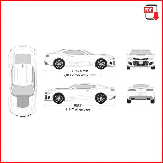 Vectores Forrado Automotriz Chevrolet Camaro 2021