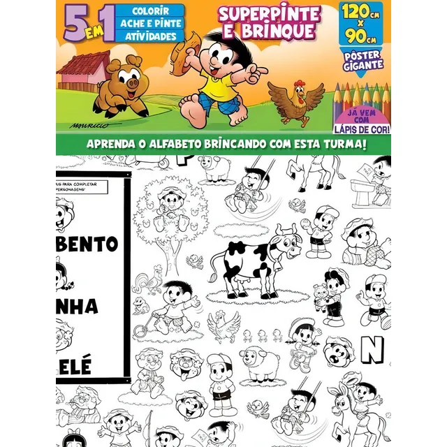 Superpaint And Play: Chico Bento: ¡Aprende el alfabeto jugando con esta clase! , de varios autores., tomo 1. Editorial Editora On-Line, tapa blanda en portugués