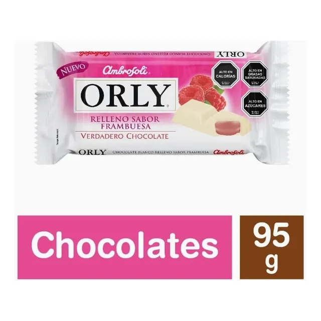 Barra De Chocolate Ambrosoli Orly Releno Con Frambuesa 95g