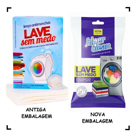 Kit 10 Cx Lenço Lave Sem Medo Antimancha Roupas Coloridas