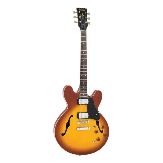 Guitarra Eléctrica 335 Vintage Vsa500hb Honeyburst Material Del Diapasón Rosewood Orientación De La Mano Diestro