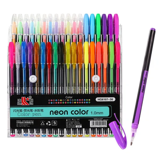 Lapiceros Marcadores Escarchado Neon Pastel X36 Und