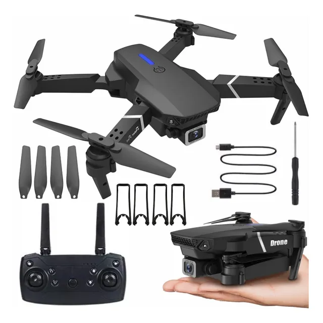 Tg E88 Rc Drone Con Cámara 4k Quadcopter + 3 Batería Color