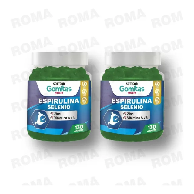 Pack 2 Gomitas Espirulina Selenio 260 Und Sottcor Labs
