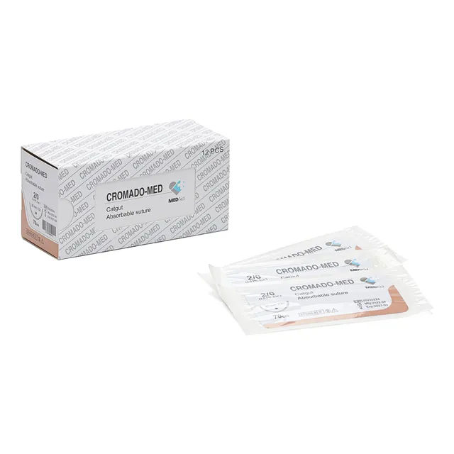 Sutura Cromado-med 0, Med-aid, Catgut Cromico Curva 36mm