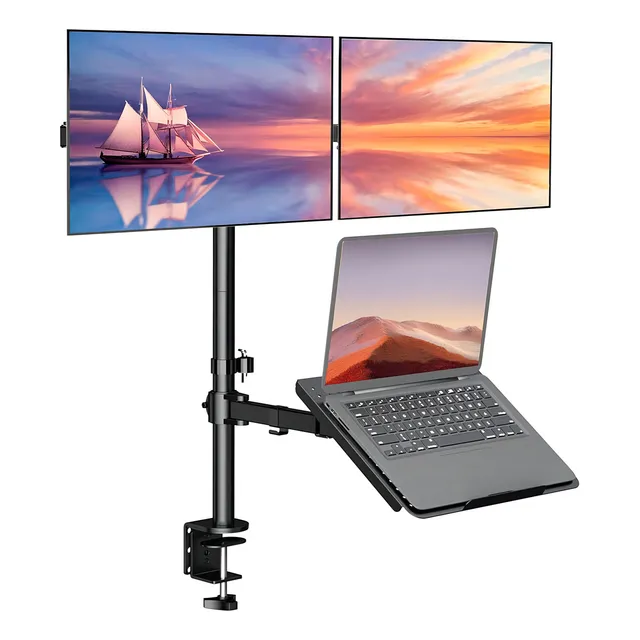 Wali - Soporte Doble TV/Monitor, Negro