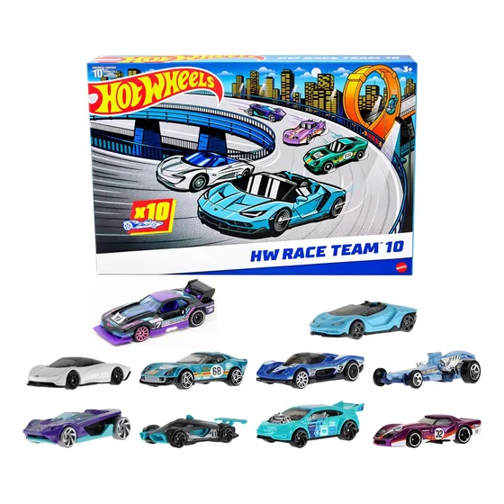 Hot Wheels Gt Scorcher Colección Race Team Set 10 Autos