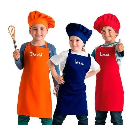 Delantal De Chef Para Niños Personalizado + Gorro