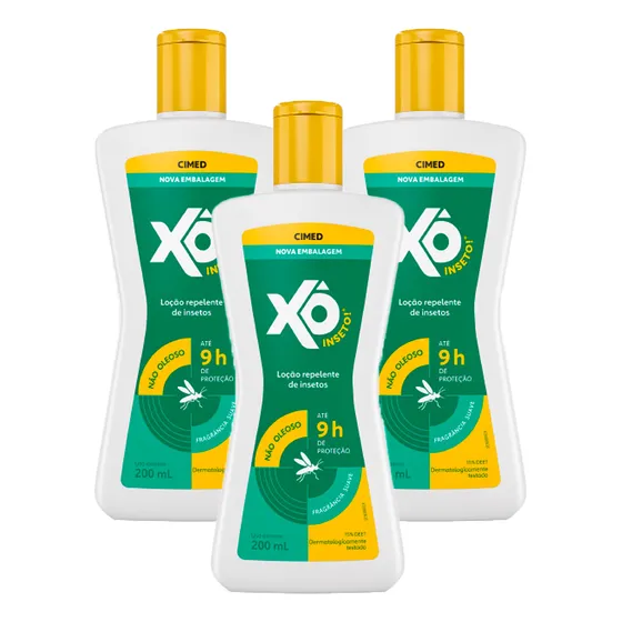 Kit 3 Repelentes Loção Xô Inseto Squeeze 200ml