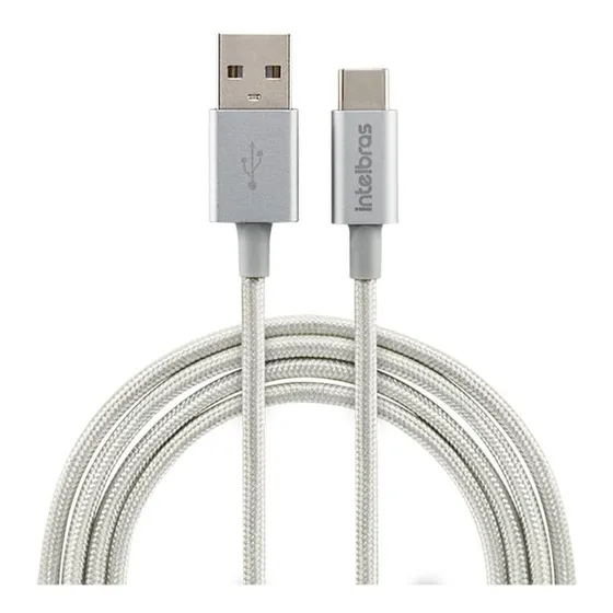 Cabo Usb-c 1.5m Nylon Branco Intelbras - Euac 15nb