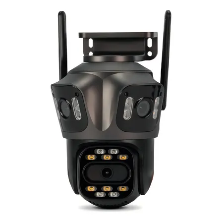 Câmera Segurança P15 Ptz Wifi Full Hd Externa Lente Lens Icsee Tripla 9mp Preto Ali Ron