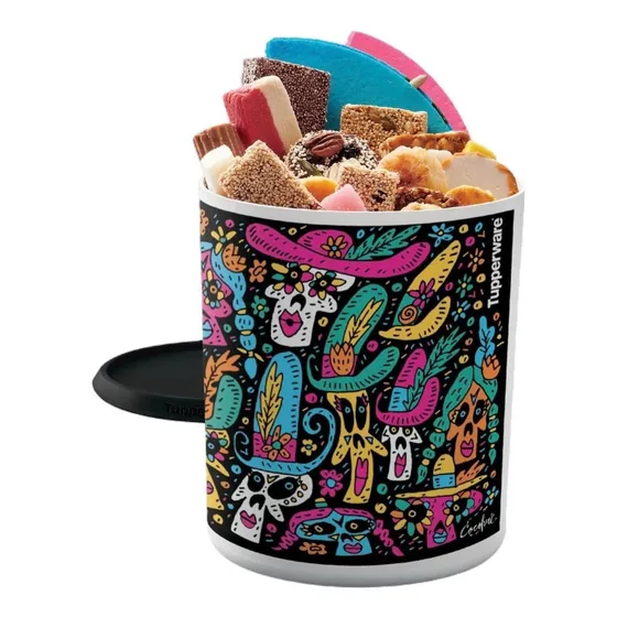 Bote 4 Lt  Dia De Muertos Contenedor Plastico Despensa