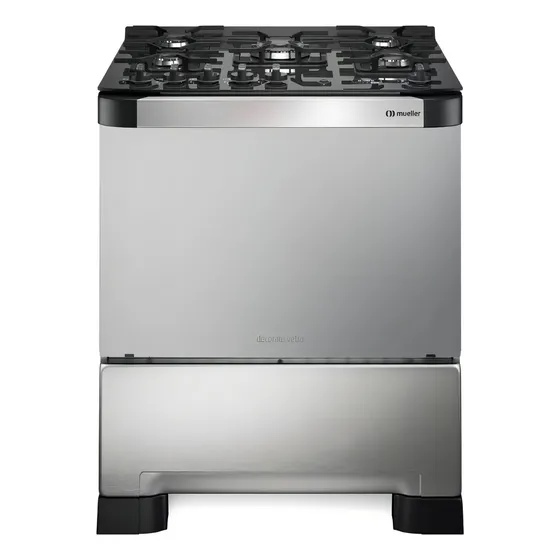 Cocina Mueller Decorato Vetro 5 Bocas color acero inoxidable con puerta ciega 220V