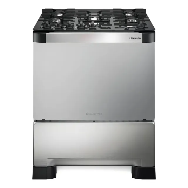 Cocina Mueller Decorato Vetro 5 Bocas color acero inoxidable con puerta ciega 220V