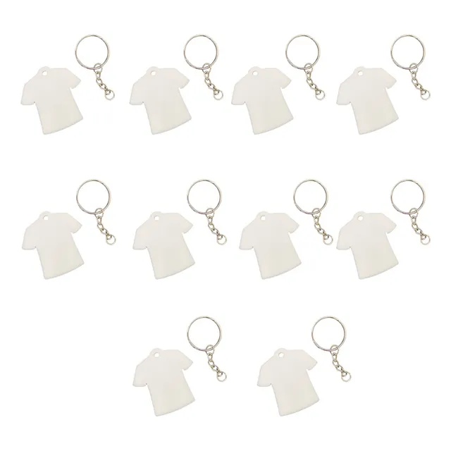 10 Llaveros Acrilico Blanco Sublimables En Forma De Polera